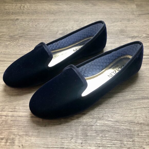 Paola Zuin navy blue velvet loafer shoes - Picture 2 of 6